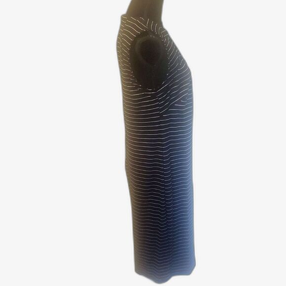 Ashley Stewart Black Stripe Quad Keyhole Full Zip Sheath Dress Size 14/16 - Picture 3 of 5